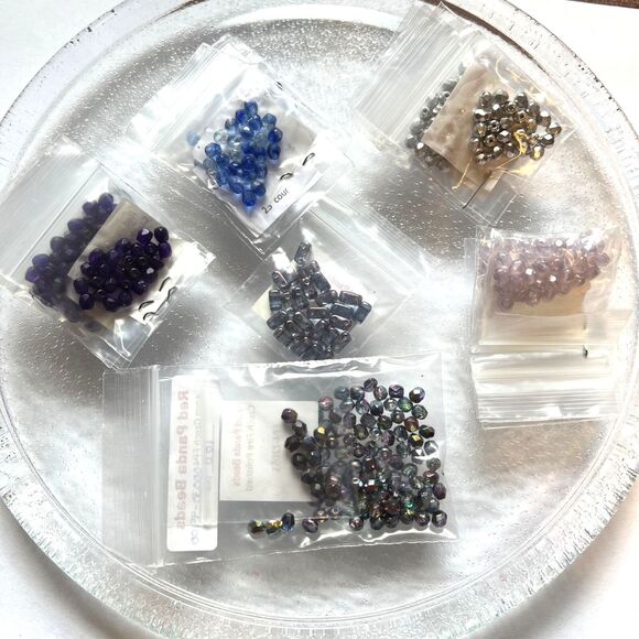 Red Panda Beads Beading Jewelry Making Lot Blue Silver - Picture 1 of 16